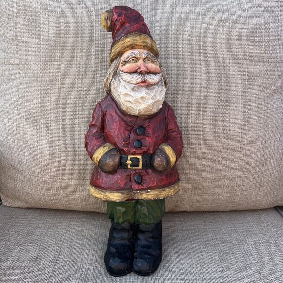 VTG Craig Kirkwood Signed Folk Art 15” Old World Santa Claus Hand Carved Wyoming - Picture 1 of 10